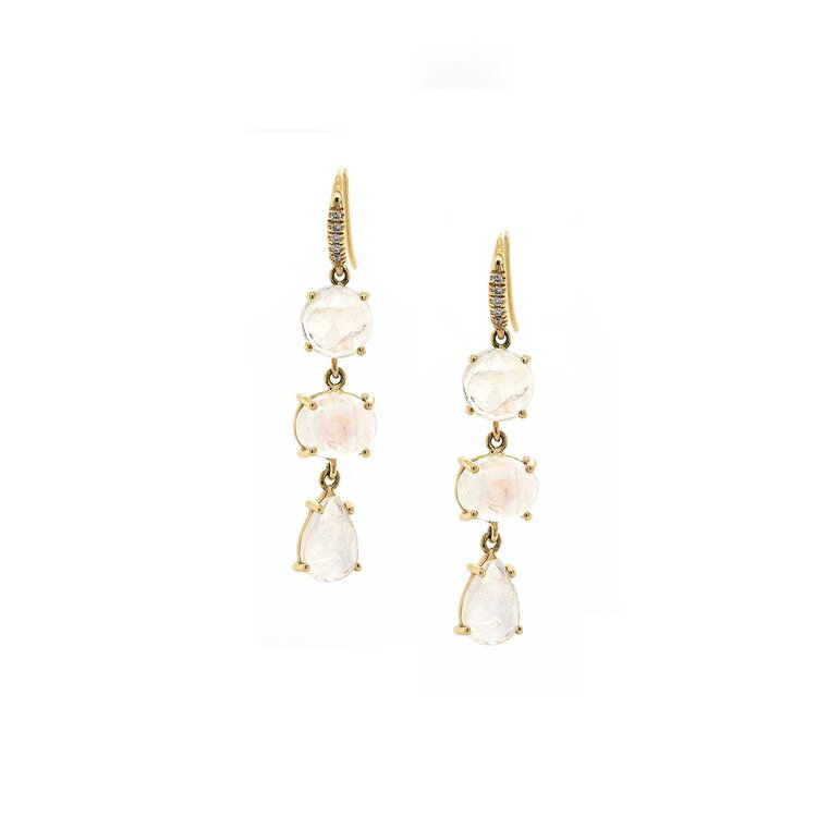 Lauren K Mixed Shape Rainbow Moonstone Earrings