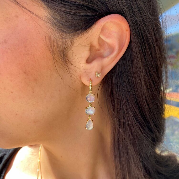 Lauren K Mixed Shape Rainbow Moonstone Earrings