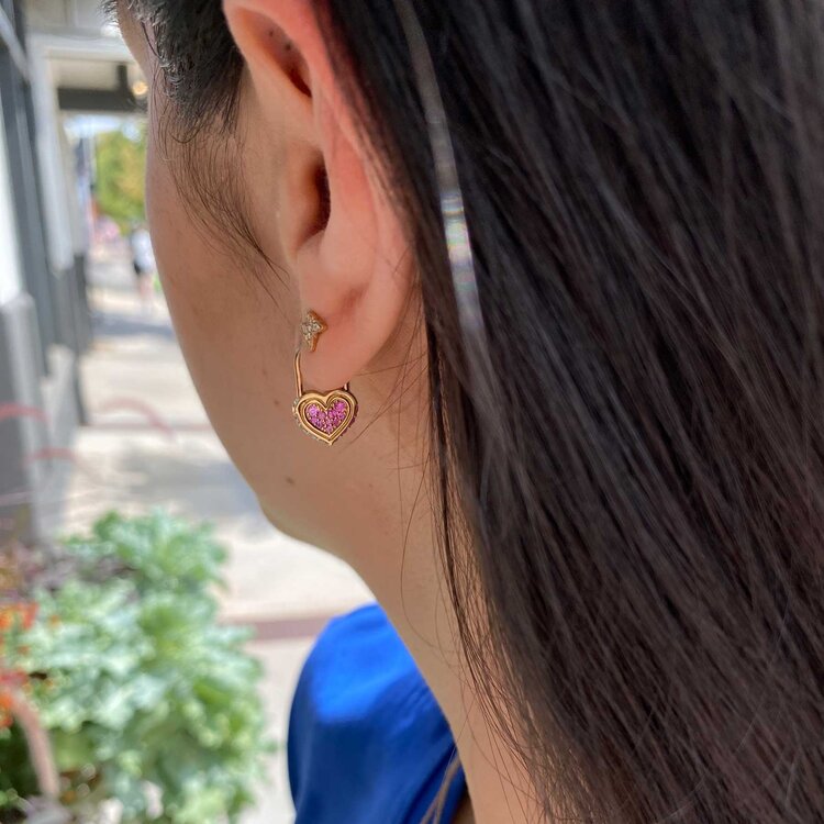 Three Stories Single Unlock Love Heart Lock Hoop