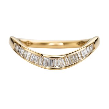 Artemer Curved Baguette Diamond Wedding Band