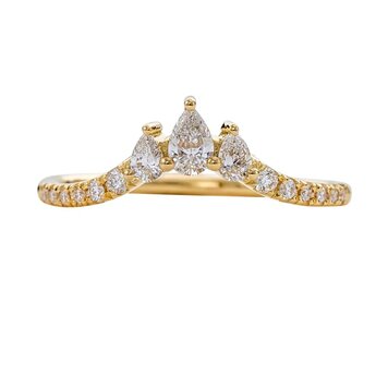 Artemer Nesting Diamond Ring with Three Pear Cut Diamonds