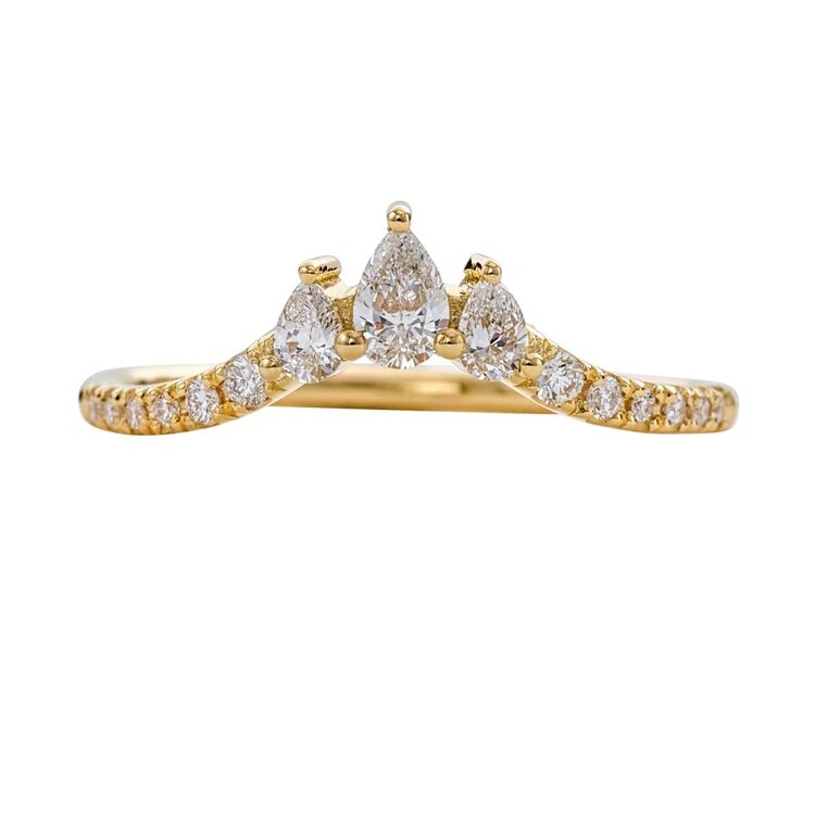 Artemer Nesting Diamond Ring with Three Pear Cut Diamonds