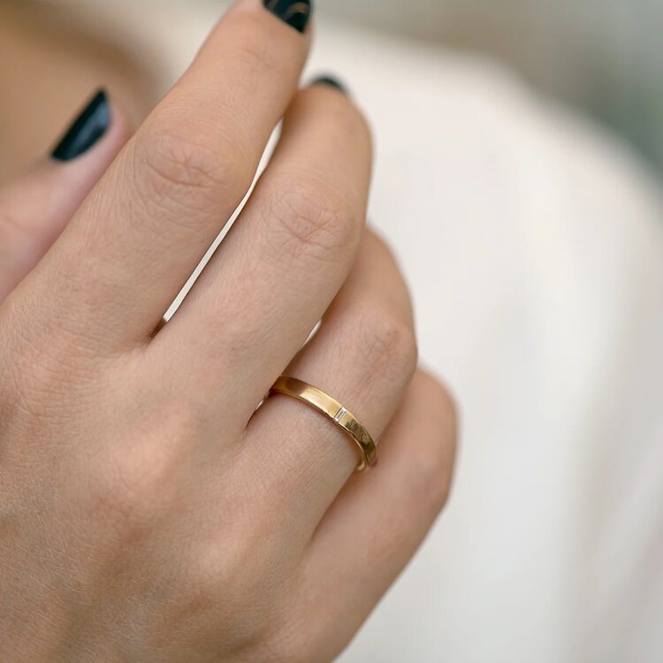Artemer Baguette Wedding Band - Hers