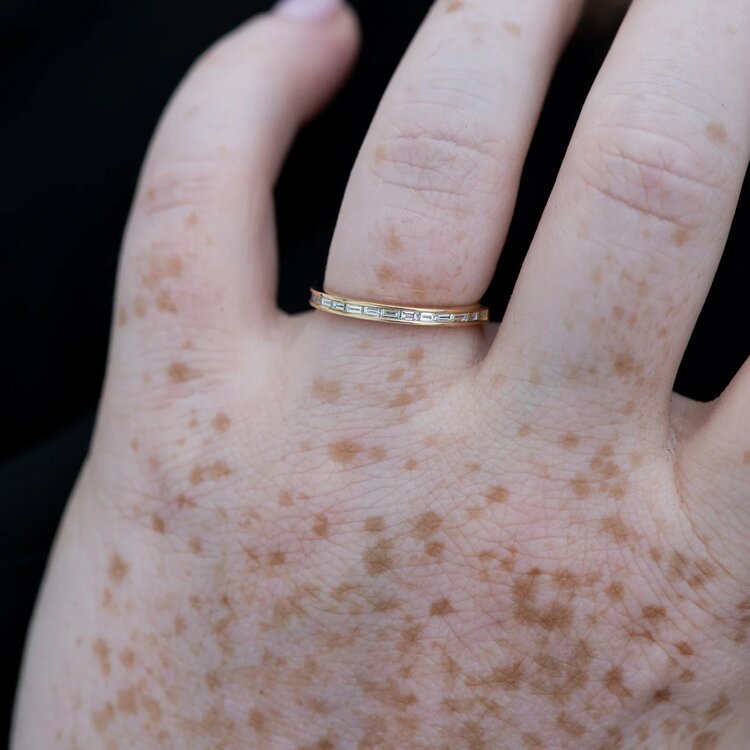 Artemer Eternity Wedding Ring with Baguette Diamonds - Art Deco Style Band