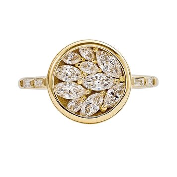 Artemer Cluster Engagement Ring with Marquise Diamond Petals