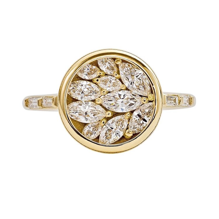 Artemer Cluster Engagement Ring with Marquise Diamond Petals
