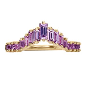 Artemer Lilac Sapphire Baguette Curved Tiara Ring
