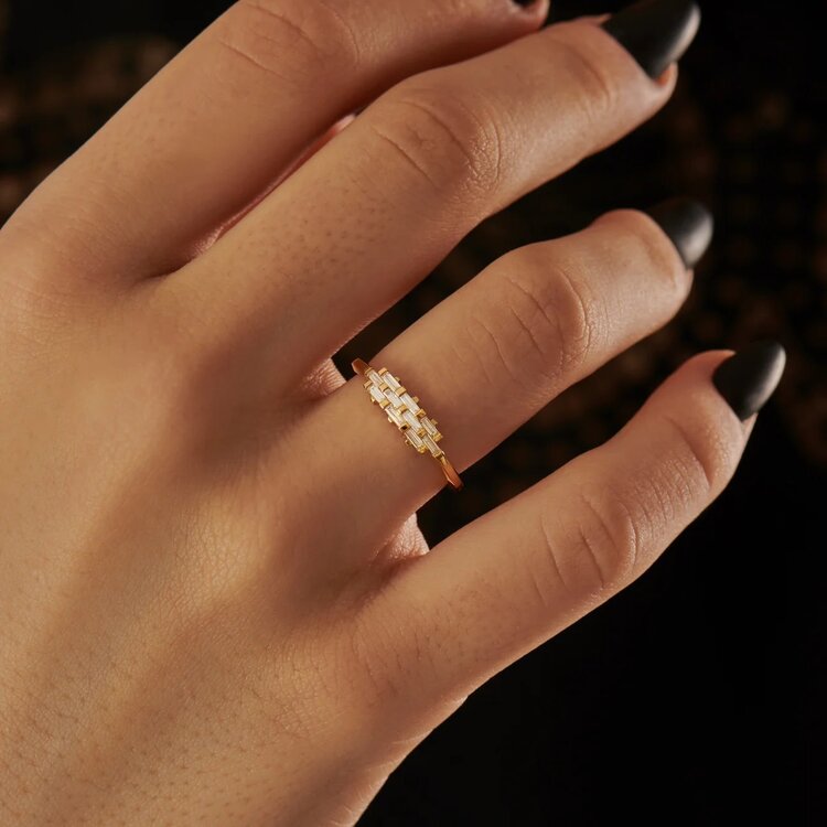 Artemer Woven Baguette Diamond Ring