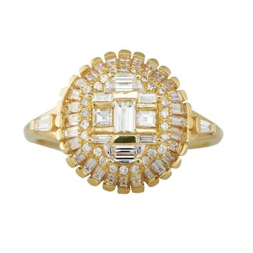 Artemer Art Deco Lions Mane Diamond Ring