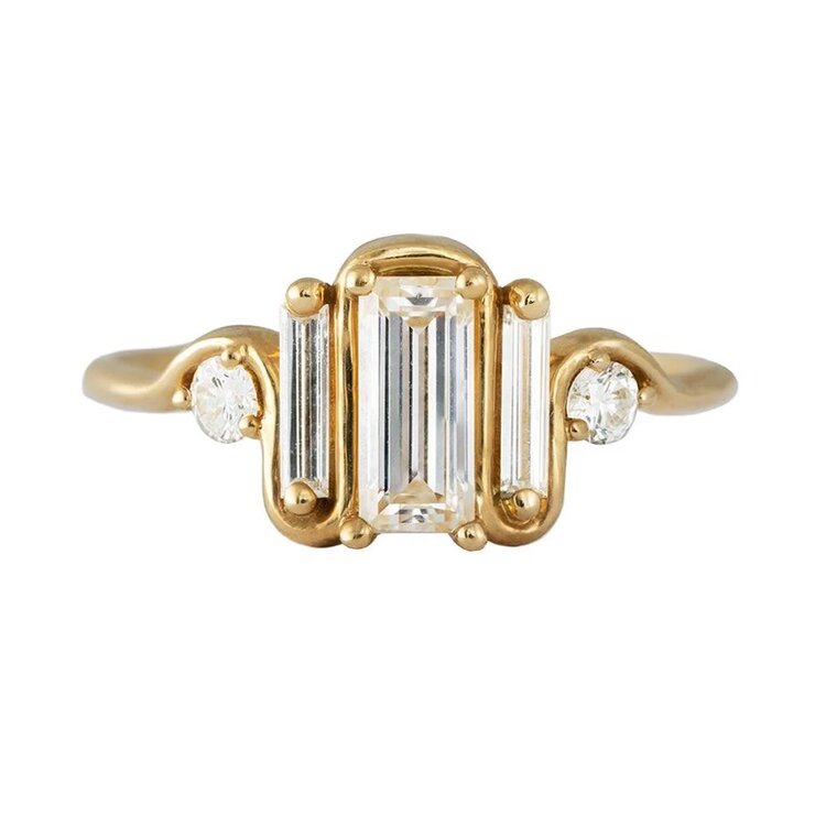 Artemer Triple Baguette Diamond Wave Ring