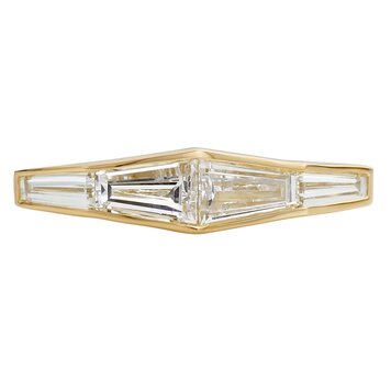 Artemer Diamond Engagement Ring with a Tapered Baguette Formation