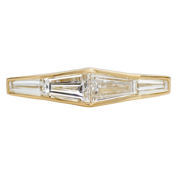Artemer Diamond Engagement Ring with a Tapered Baguette Formation
