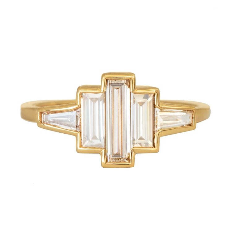 Artemer Art Deco Baguette Diamond Ring