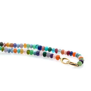 Lauren K Smooth Multicolor Gem Beaded Necklace 35"