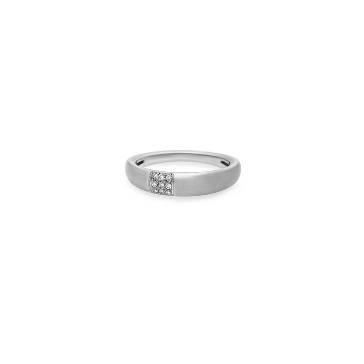 Dana Bronfman White Gold Sculpted Stripe Band