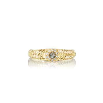 Dana Bronfman Mini Hammered Grey Diamond Halo Band