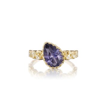 Dana Bronfman Purple Moyo Pear Sapphire Ring