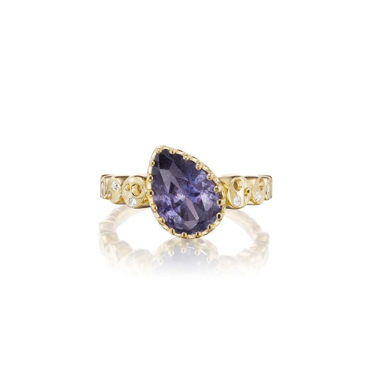 Dana Bronfman Purple Moyo Pear Sapphire Ring