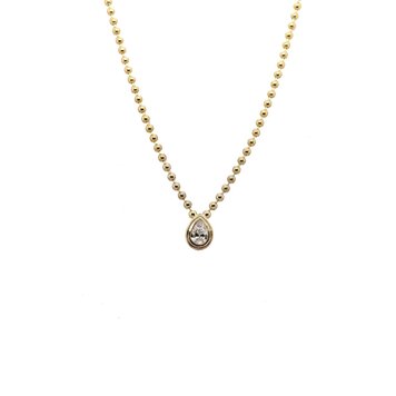 Gemma Couture Pear Shape Diamond Double Bezel Pendant Necklace