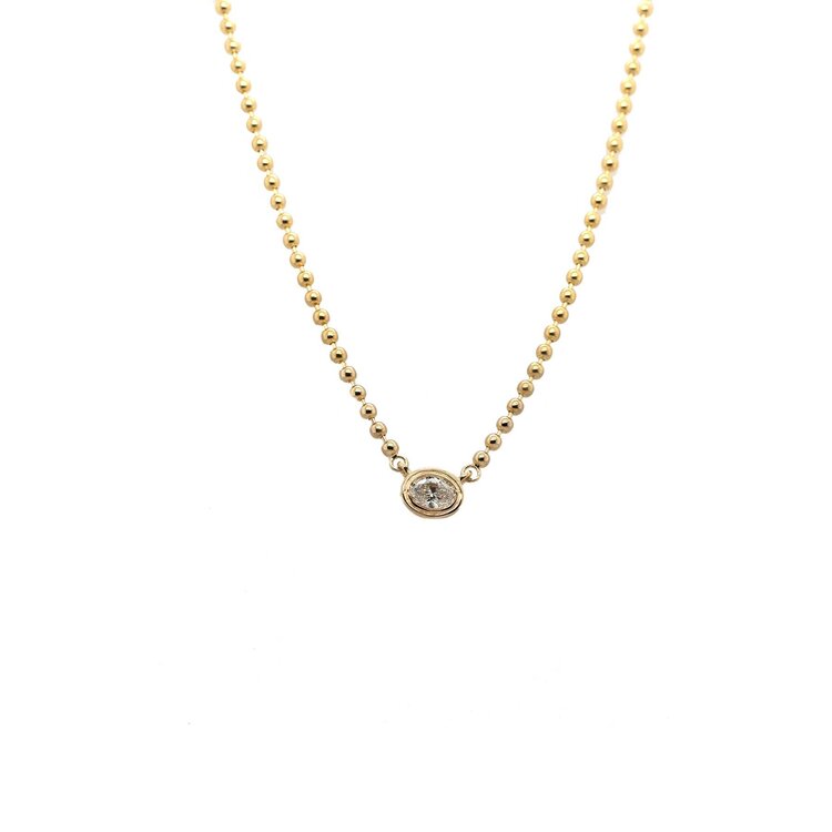 Gemma Couture Double Bezel Oval Pendant Necklace