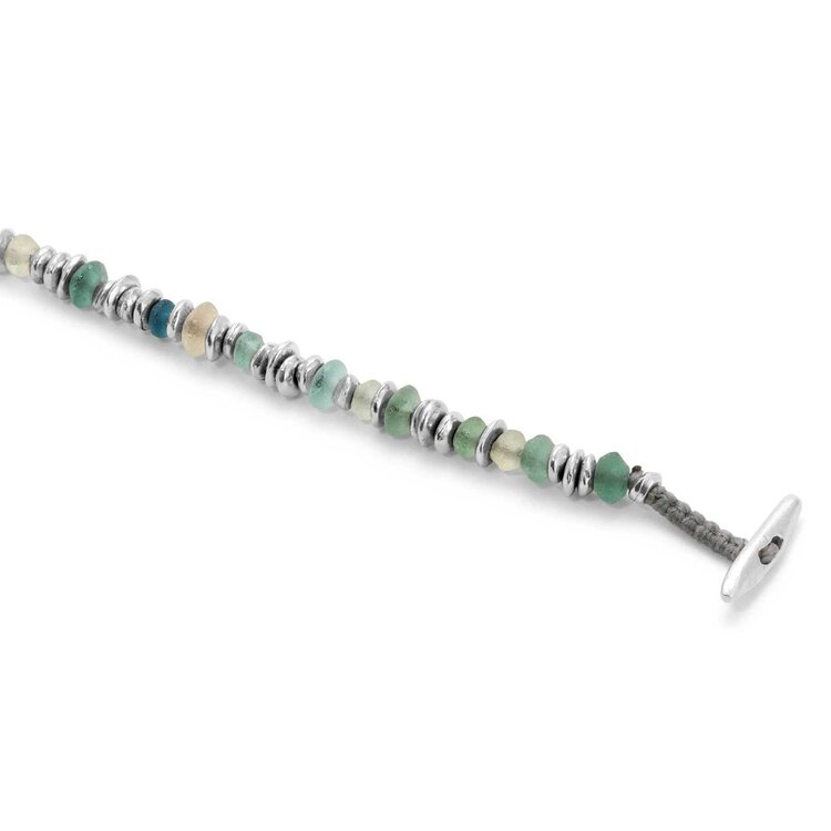 Maor Pilla Green Roman Glass Bracelet