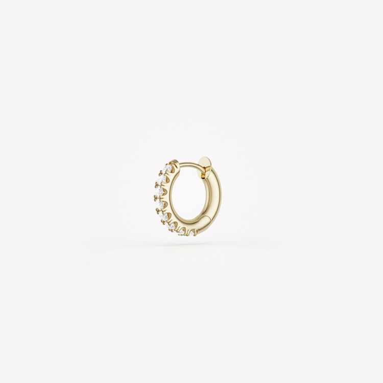 Spinelli Kilcollin Mini Micro Pavé Yellow Gold Single Hoop