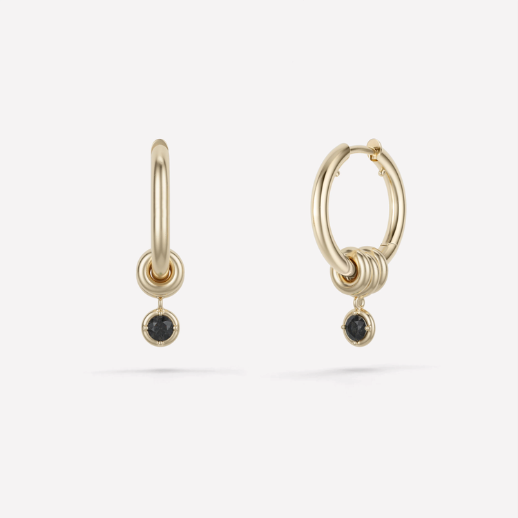 Spinelli Kilcollin Zahra Max Yellow Gold Noir Earrings