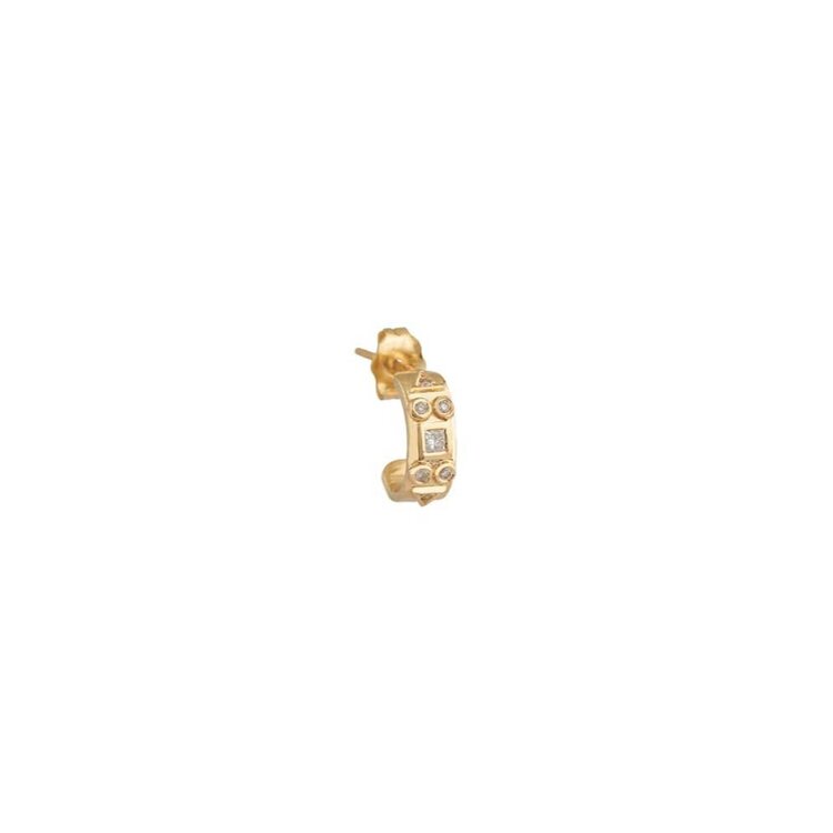 Celine d'Aoust Geometric Diamond Single Huggie Earring
