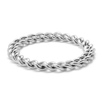 Maor Rein Curb Link Silver Bracelet