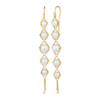 Amali Graduated Freshwater Pearl Textile Earrings