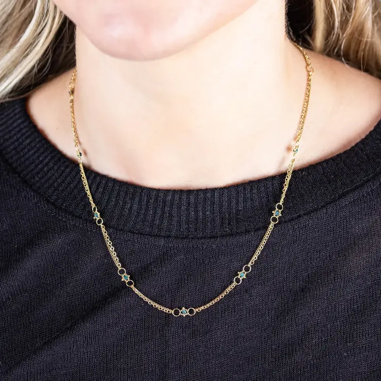 Amali Blue Diamond Whisper Chain Necklace