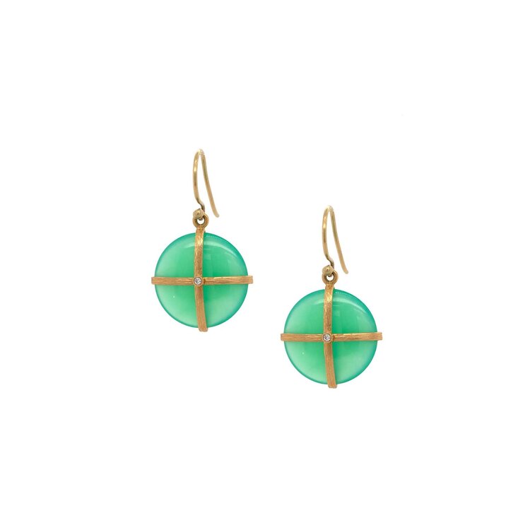 Kothari 18k Chrysoprase Wrap Earrings Large