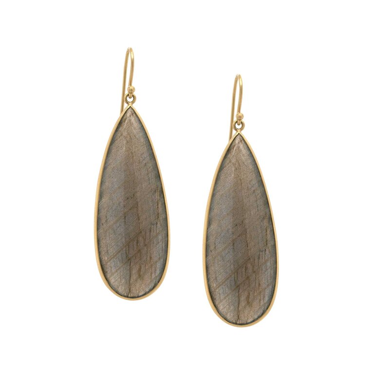 Kothari 18k Labradorite Teardrop Earrings XL