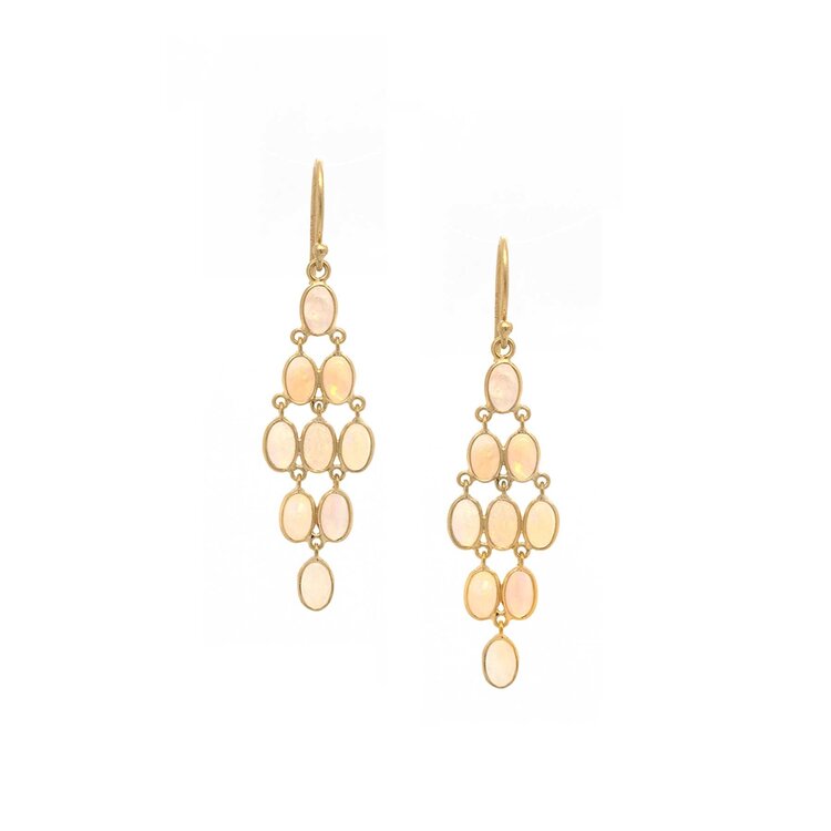 Kothari 18k Australian Opal Deco Chandelier Earrings