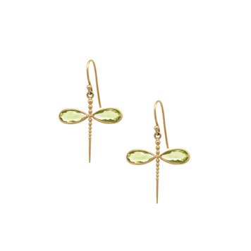 Kothari 18k Peridot Dragonfly Earrings