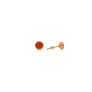 Kothari 18k Carnelian Small Moon Studs