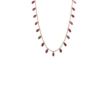 Kothari 18k Marquis Burmese Ruby Full Fringe Necklace