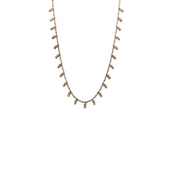Kothari 18k Stacked White and Champagne Diamond Demi Fringe Necklace