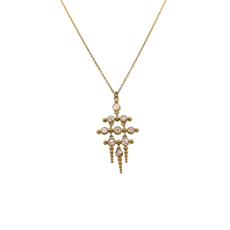 Kothari 18k Rose Cut Diamond Jail Pendant Necklace