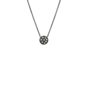925SUNEERA Caroll Black Rhodium Sterling Silver and Scattered Diamonds Necklace
