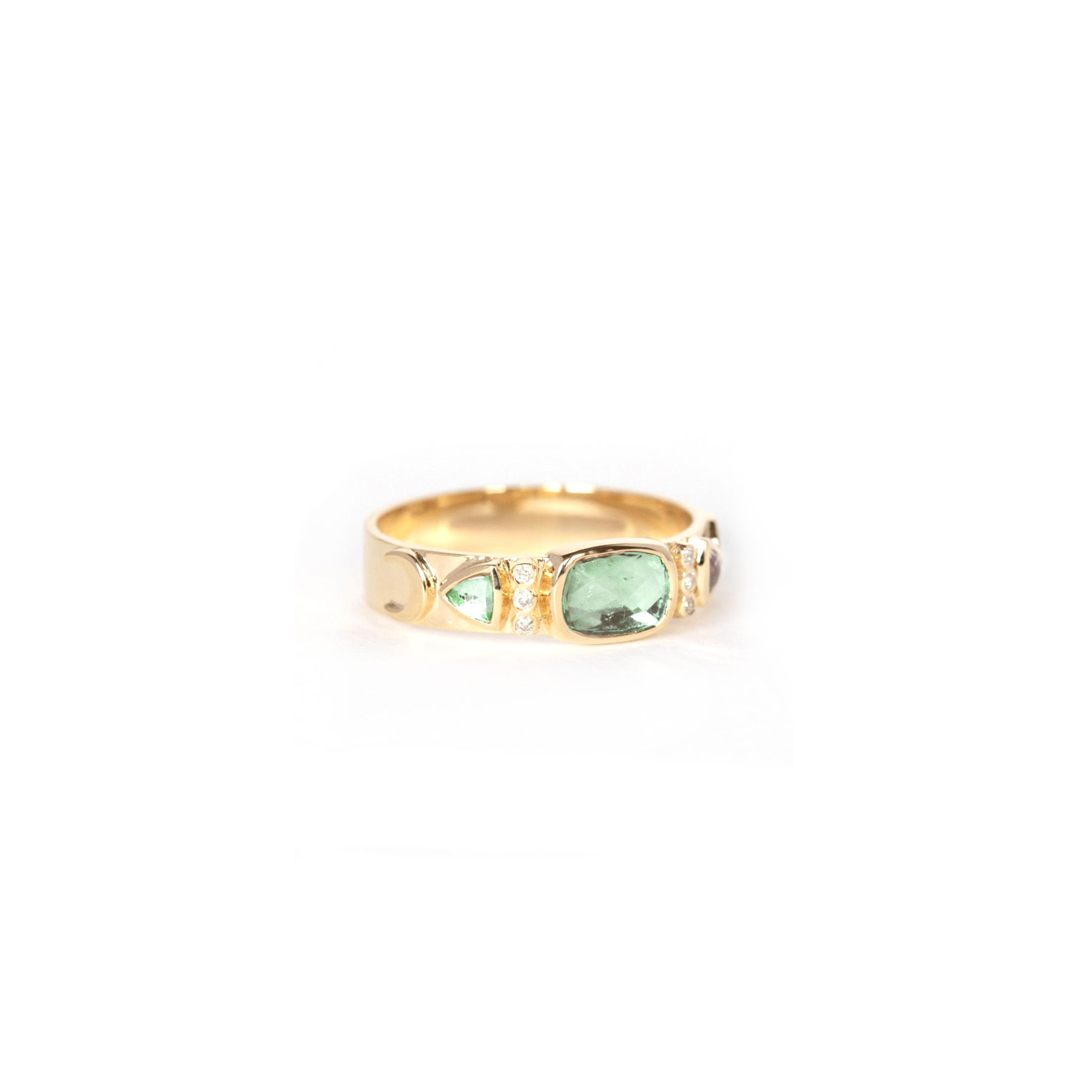 Celine d'Aoust Tourmaline and Diamonds Totem Ring