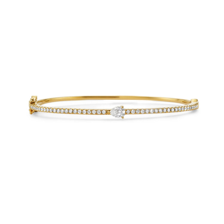 Gemma Couture Pear and Round Diamond Bangle