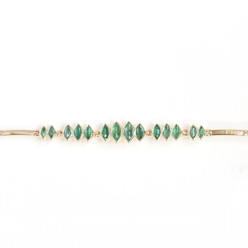 Celine d'Aoust Irregular Emeralds Articulated Bracelet