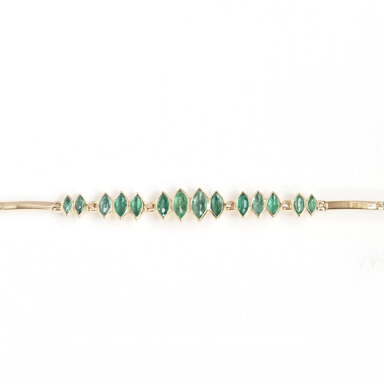 Celine d'Aoust Irregular Emeralds Articulated Bracelet