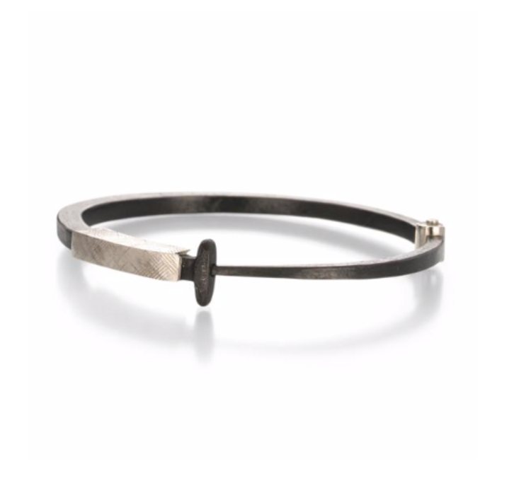 Pat Flynn Men's 18k Palladium Collar Nail Bracelet