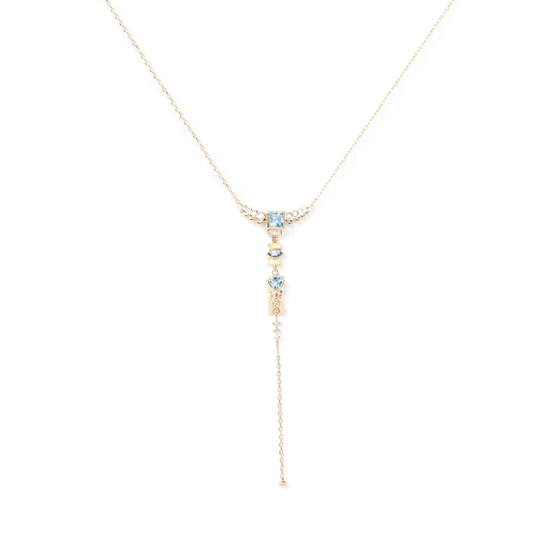 One-of-a-Kind Lariat Totem Aquamarine Necklace