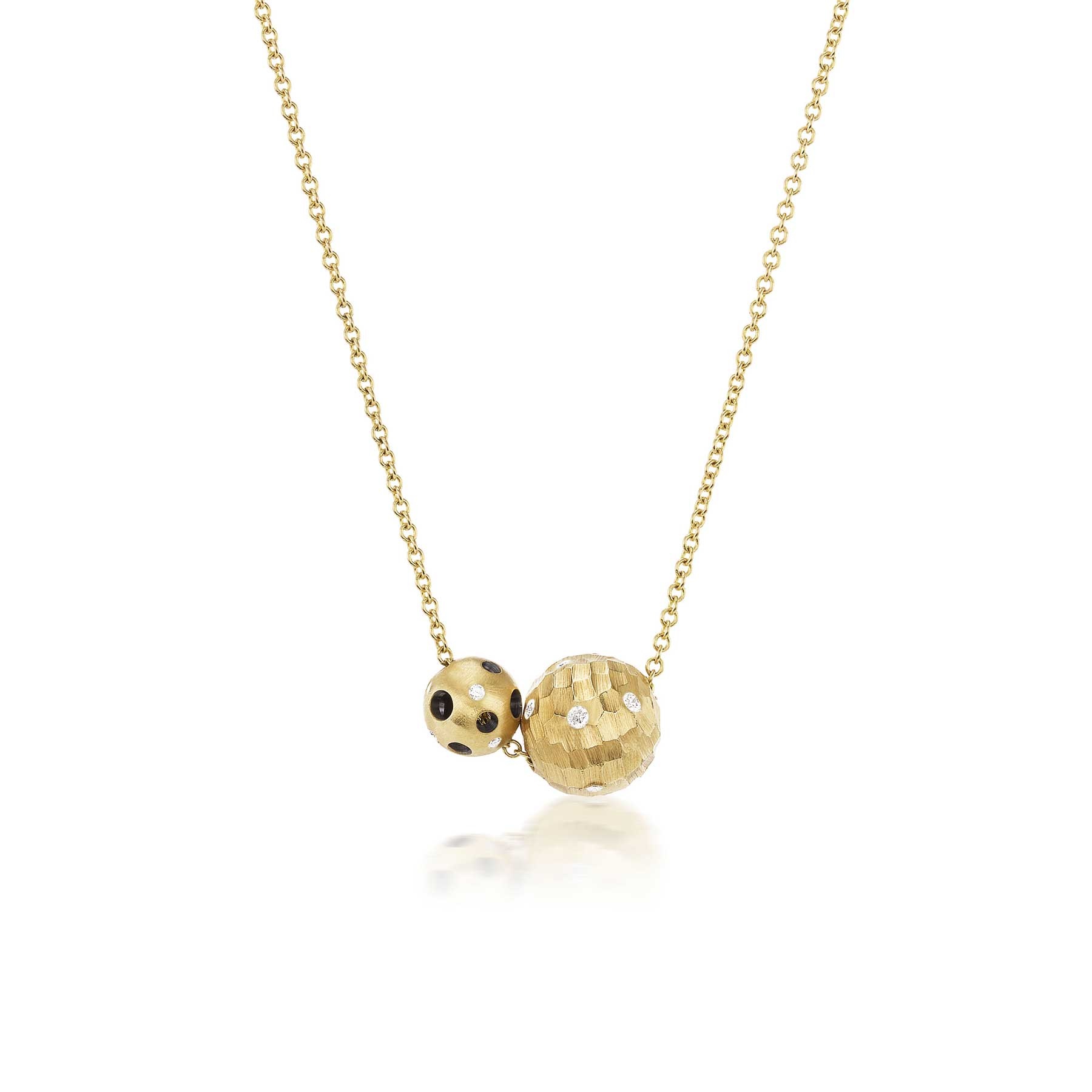 Double Disco Ball Necklace