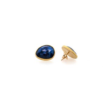 Petra Class Irregular Blue Sapphire Stud Earrings