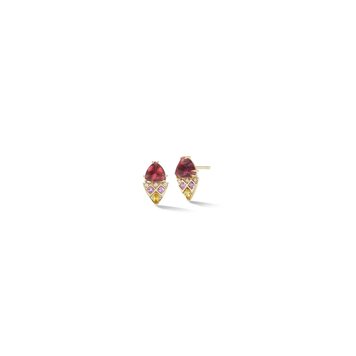 Orly Marcel Pink Tourmaline Temple Sugarloaf Stud Earrings