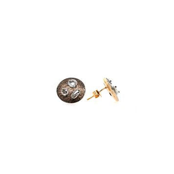 TAP Darkened Diamond Disc Stud Earrings